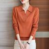 Women's 2025 Spring/Autumn Color Block Knit Sweater – Long Sleeve, Loose Fit, Korean Style