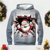 Felpe con Cappuccio Stampa 3D Babbo Natale Natale Pullover Grafica Padre Natale Moda Bambino Felpe Carine Abbigliamento Felpa Invernale