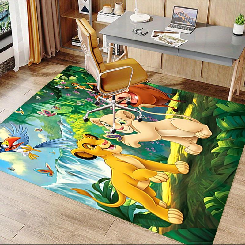 Lion Adventure Carpet For Playroom Bedroom Living Room Sofa Home Decorkids Game Area Rug Nonslip Floor Mat