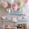 2PCS  Tissue Paper Pom Poms Colorful Flower Kissing Pompom Balls for Wedding Party Home Decoration
