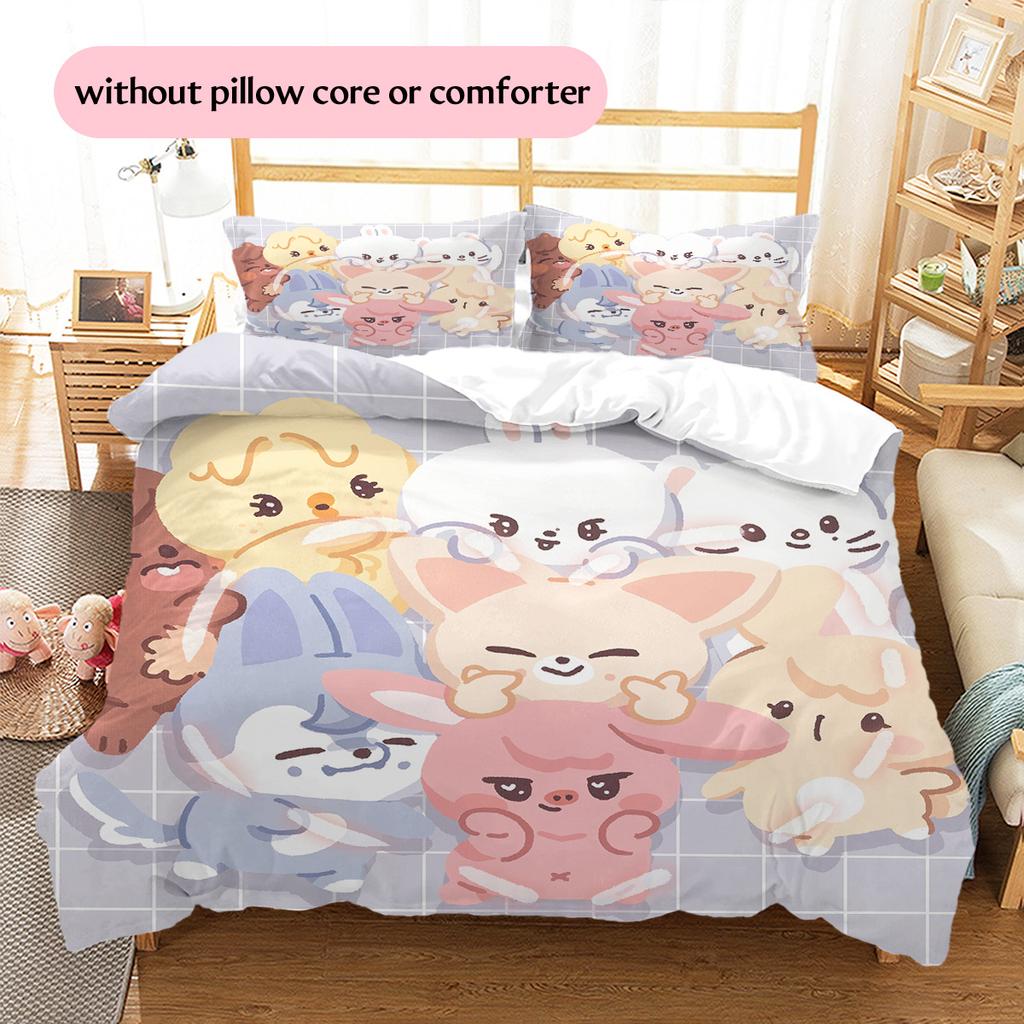 SKZOO Pattern Bedding Quilt Set Home Decoration Gift (1 * Duvet Cover + 2 * Pillowcase Without Core)