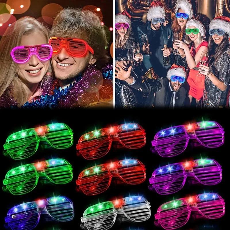 3 Colori Neon Occhiali Luminosi a LED Occhiali Illuminati per Festa di Natale Mardi Gras Locale Notturno Decorazione di Compleanno