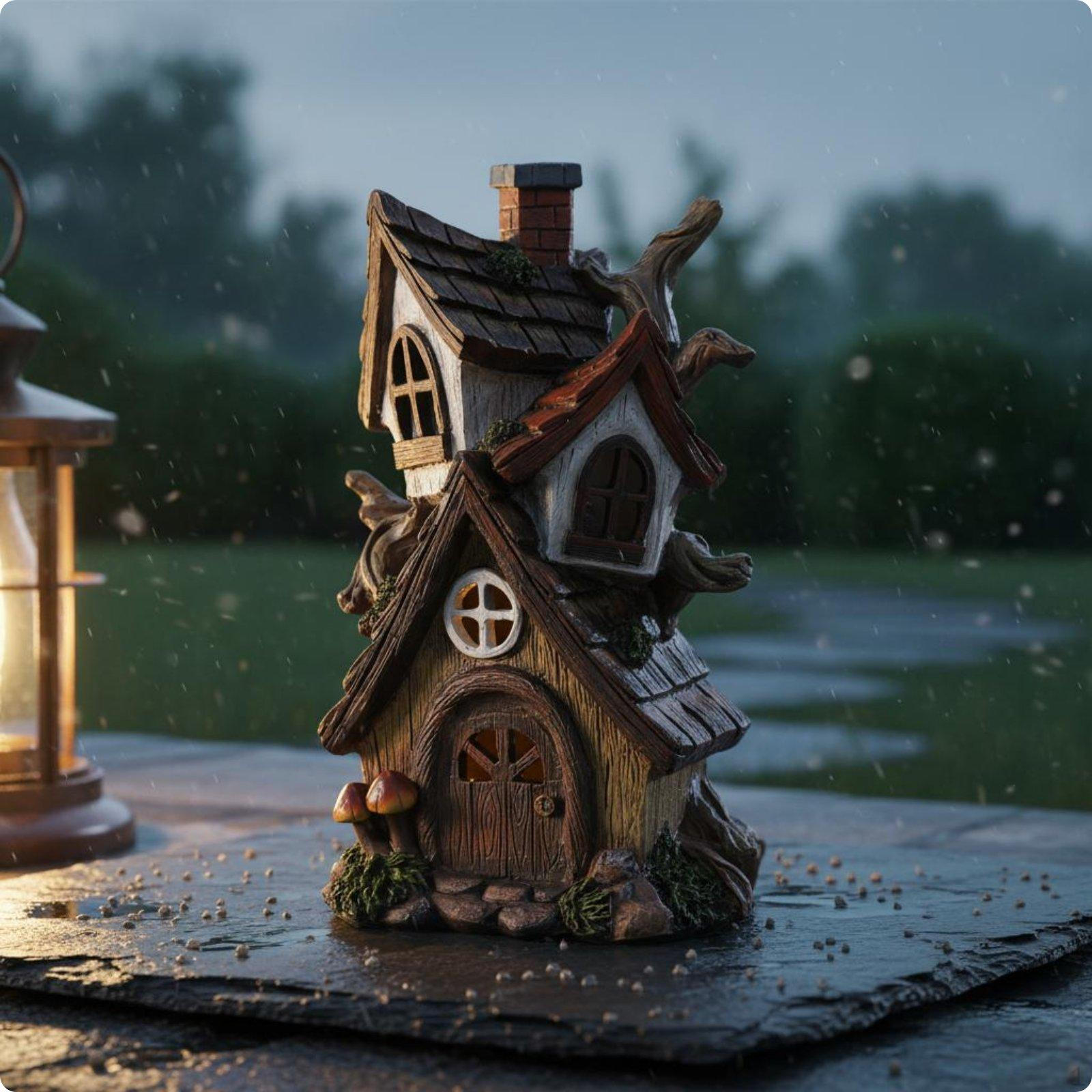 Fairy Cottage Ornament Highly Detailed Tale House Great Gift Idea Resin Treehouse
