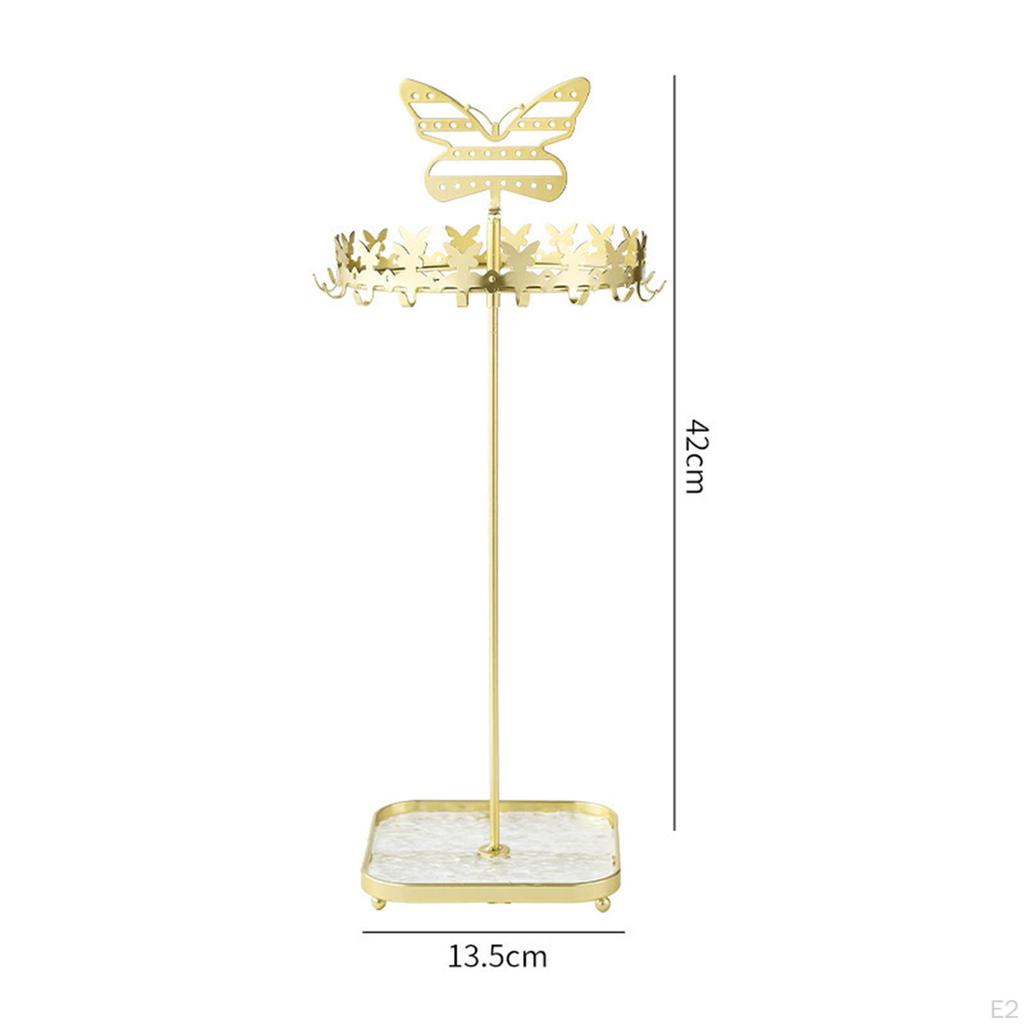 Rotating Jewelry Holder Display Rack Stable Base Iron Necklace Earring Storage Shelf