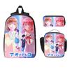 3 Stück Blaue Box Hina Chono Rucksack-Set für Mädchen Jungen Federmäppchen Rucksack-Sets mit Brotdose Für Schulkinder Tagesrucksack