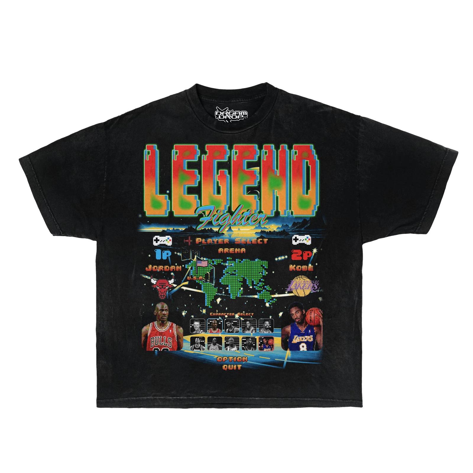 

Arcade Legends Fighter Boxy Shirt Vintage Basketball Shirts Streetwear Y2K Tees 2XL