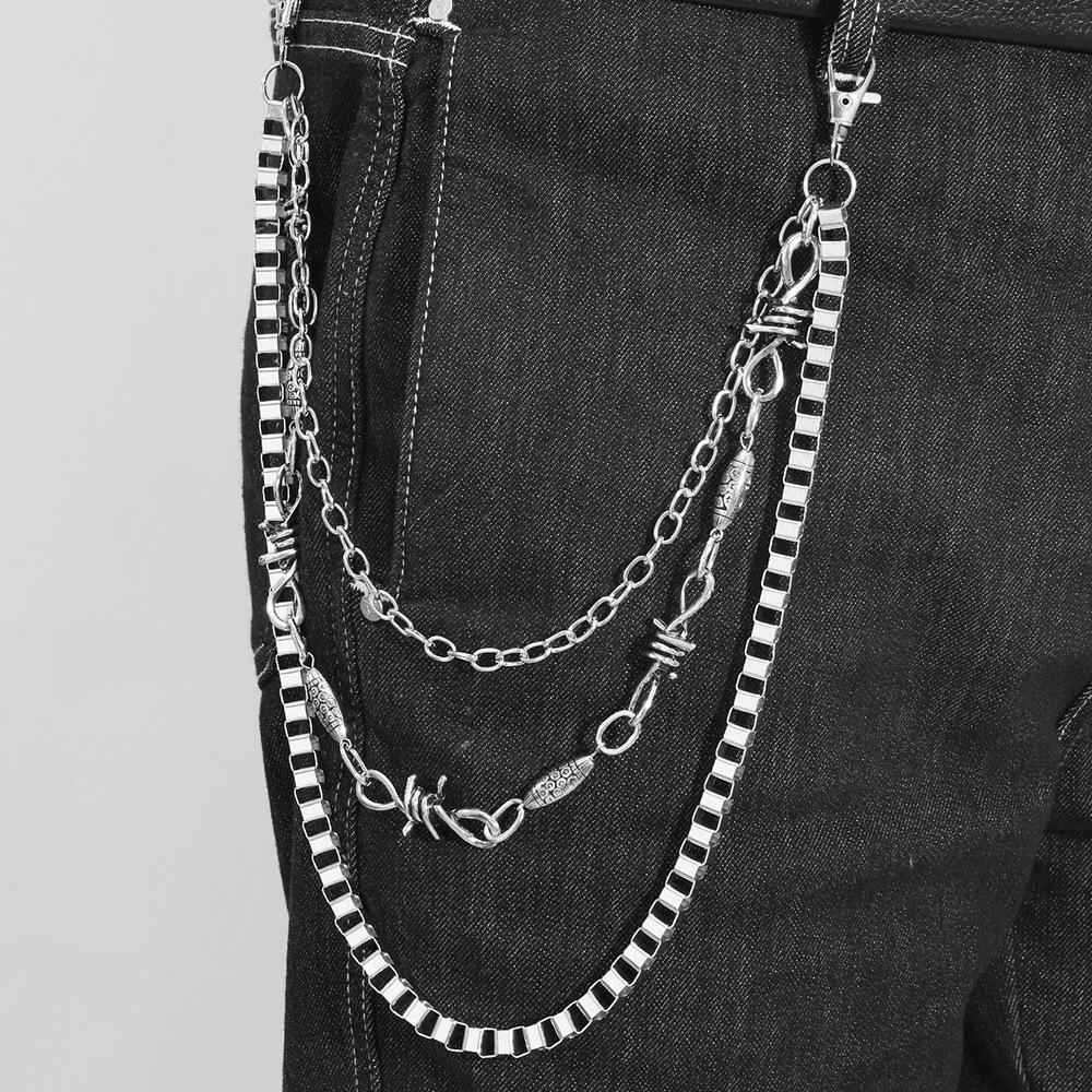 Punk Hip-Hop Style Multi-Layer Jeans Pants Waist Chain Fashion Trend Stage Performance Accessories Personality Body Chain