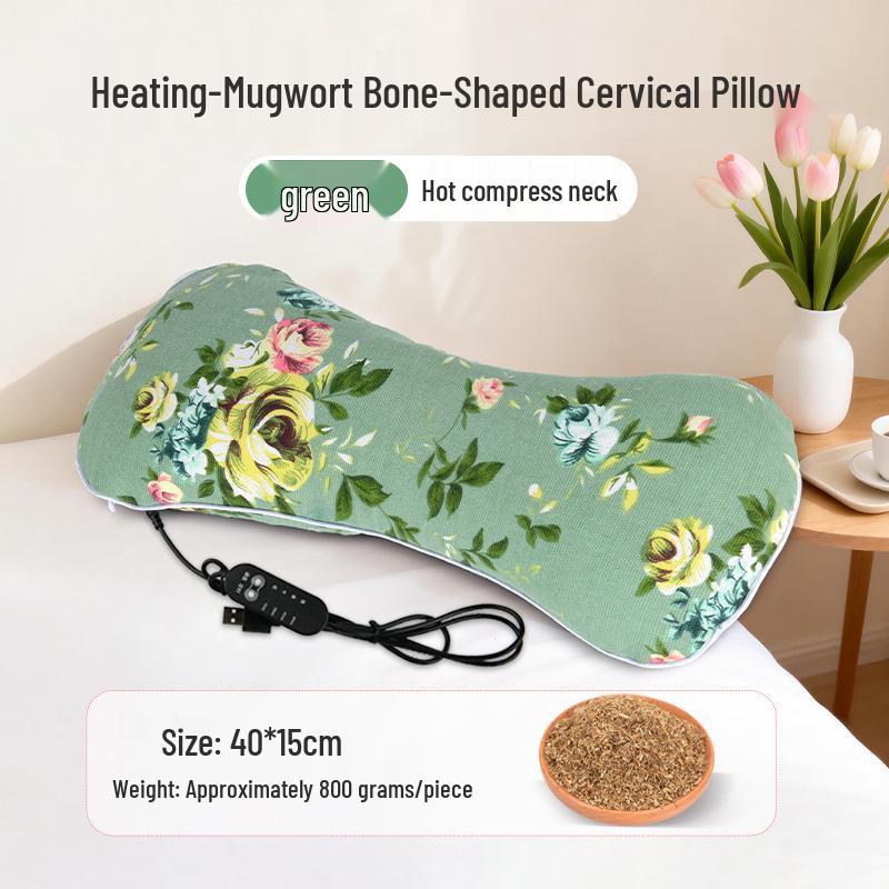 Heated Wormwood Cervical Pillow for Neck Protection and Comfort