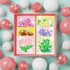 LUCKYBEE Diamond Art Coaster Kit, Flower Bead Art Set, 5D Diamond Painting Kit, DIY Diamond Painting with Holder, Craft Kit for Beginners, Adults,