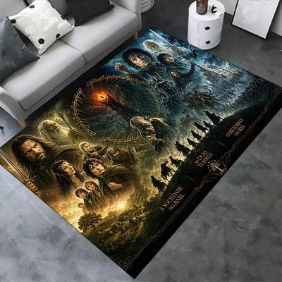 Adventure Movie Lord Rings Carpet Rug for Living Room Bedroom Home Sofa Decoration,Kids Play Non-slip Floor Mat