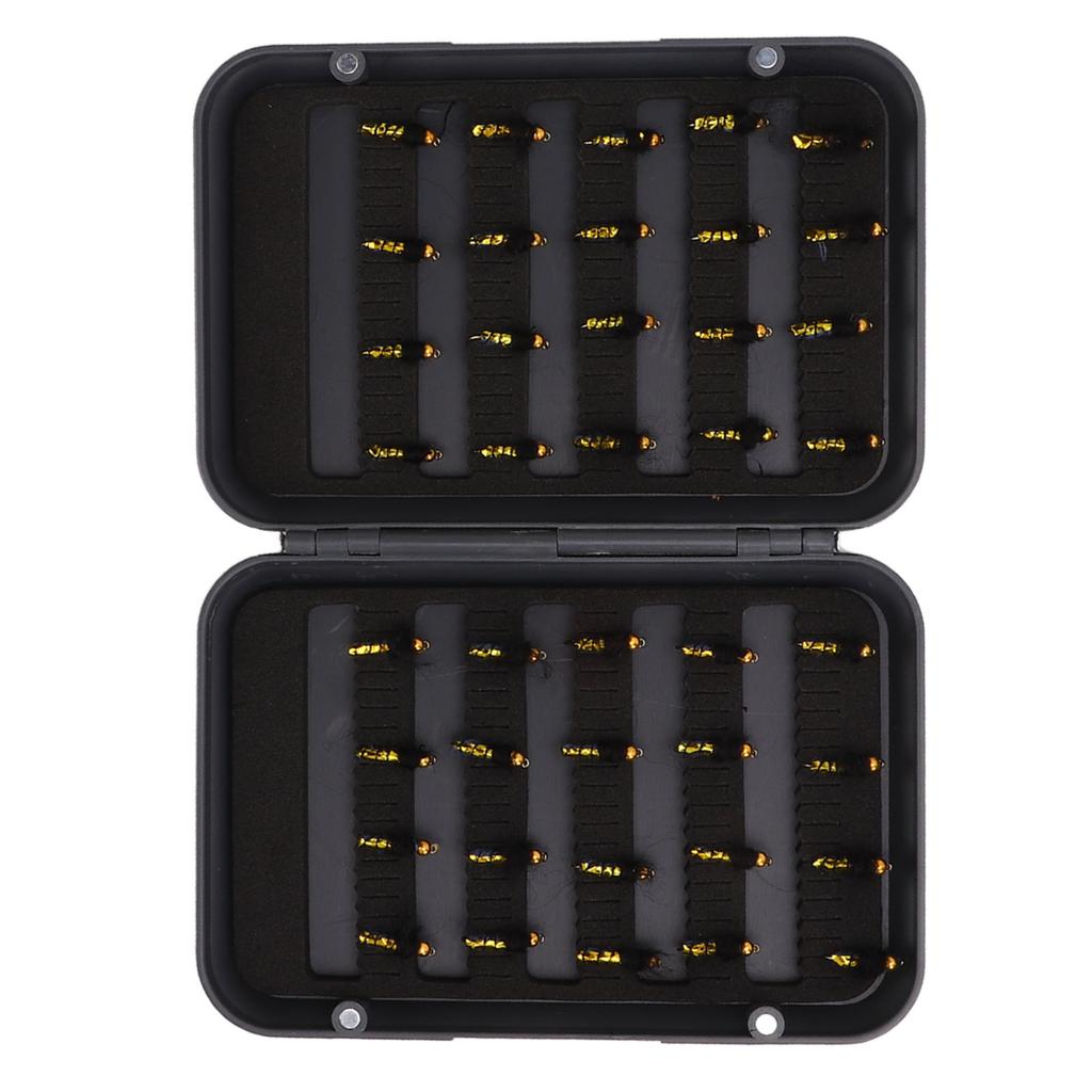 40 Pcs Fly Fishing Lure Kit Lifelike Bright Color Hand Woven Professional Fly Fishing Baits with Waterproof Tackle Box