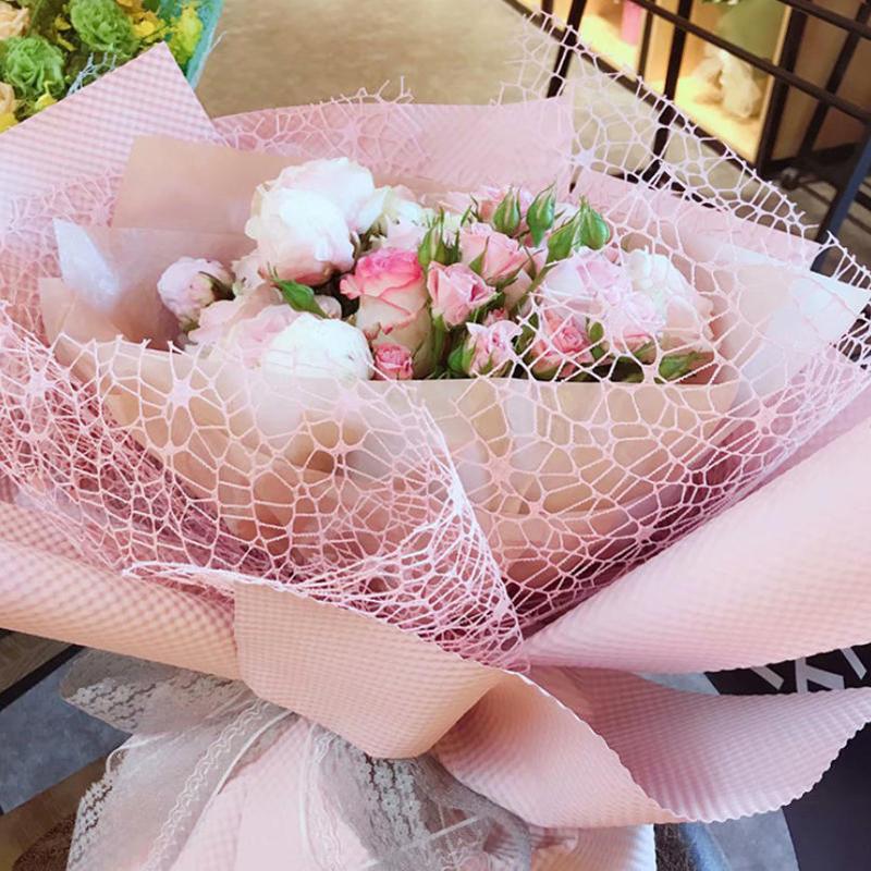 50Cm*4.5M/Roll Flower Wrapping Mesh Paper Iregular Hollow Net Wrapper Floral Bouquet Paper Fresh Flower Florist Packaging Sheet