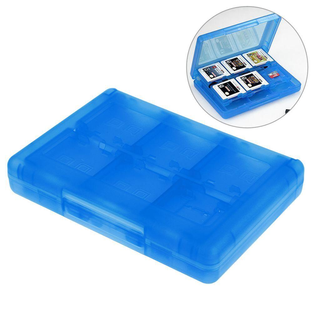 28-in-1 Video Game Card Case For 3DS / 3DS / DSi / DSi XL / DSi LL / DS / DS Lite Cartridge Storage Box Holder синий