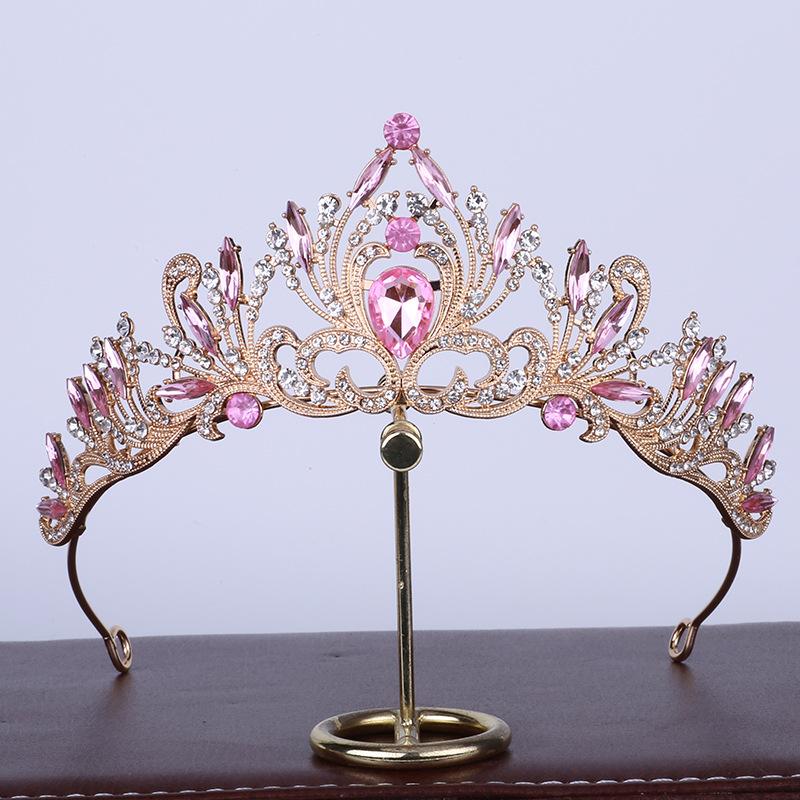 Braut Kopfbedeckungen Luxuriöse neue Krone Hochzeitskleid Barock Geburtstag Krone Haarschmuck