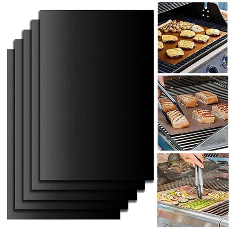 Buy BBQ Mat 0.2mm Thick Ptfe Barbecue Grill Mat Nonstick Reusable BBQ