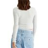 SKIMS Plain Knit Slim Fit Long Sleeve T-Shirt Women tops Light-Gray AP-TSH-0647-LHG