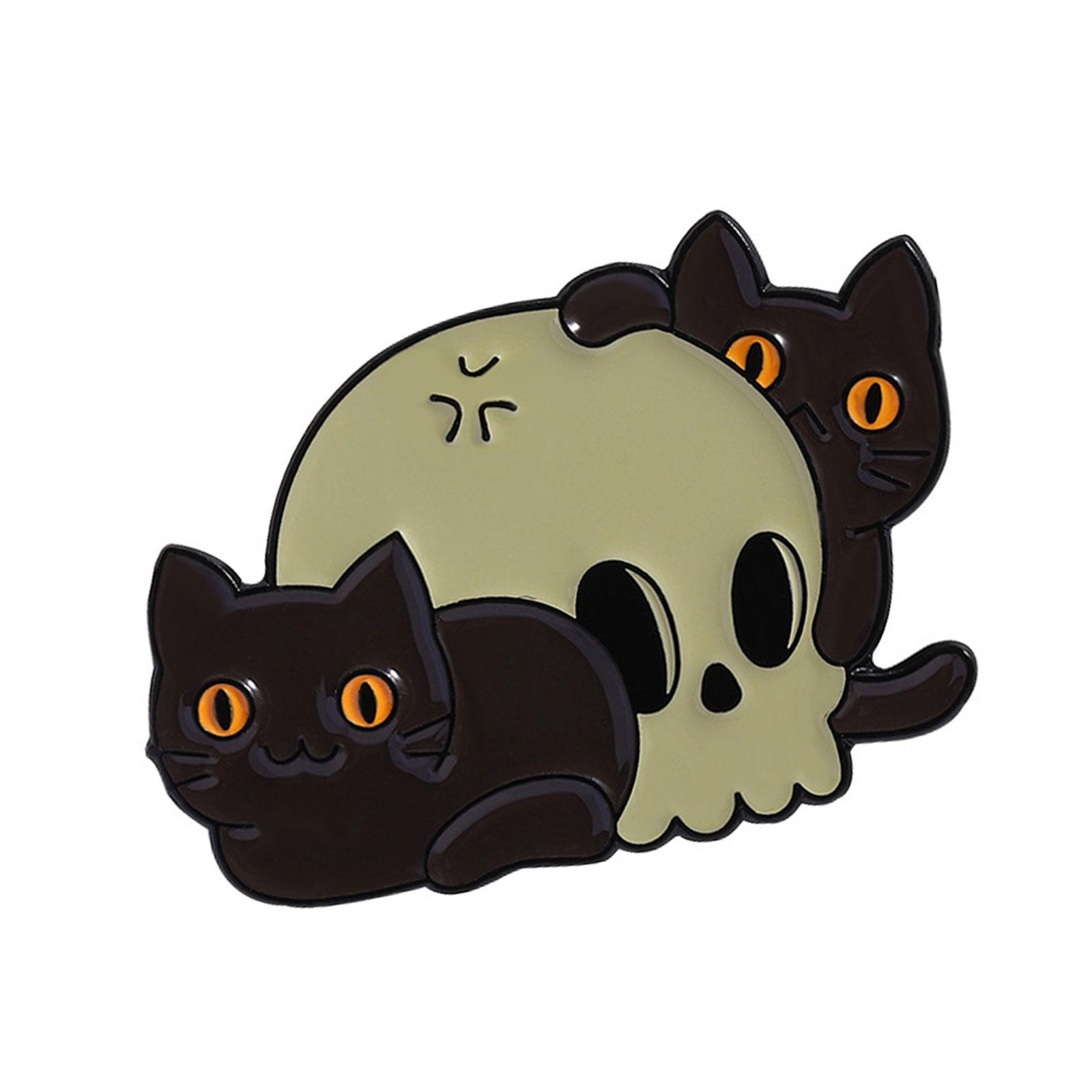 

Стильная готическая брошь-кошка с дизайном скелетной лапы. Уникальная модная булавка в виде кошки-черепа для костюмных аксессуаров для Хэллоуин-вечеринки. T3