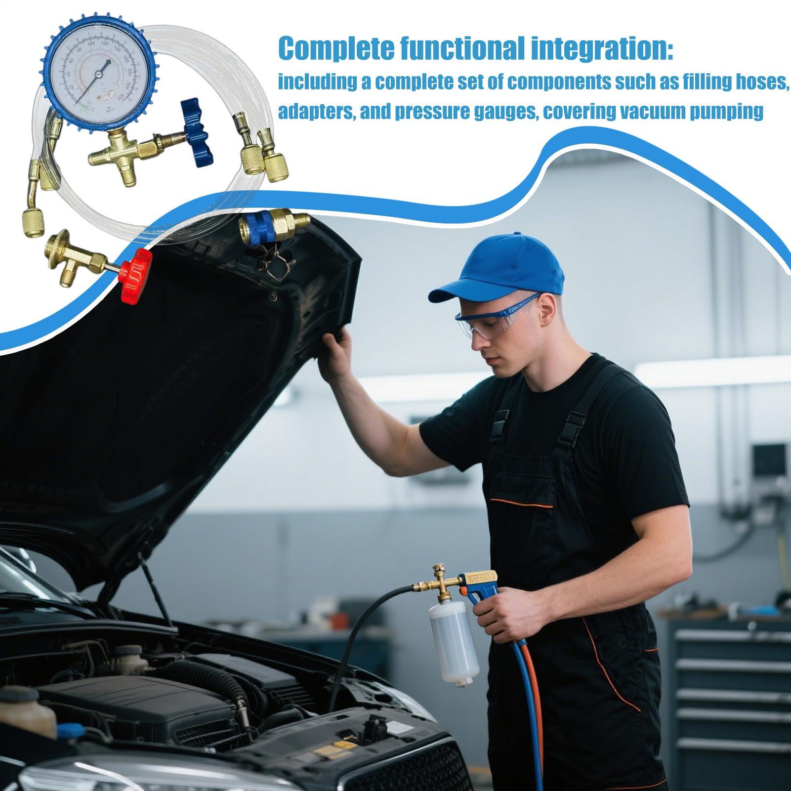 

Новый комплект для заправки кондиционера Комплект для заправки кондиционера Манометрический коллектор Шланг Быстроразъемное соединение Набор Для коммерческого Автомобильного Домашнего Обслуживания CN