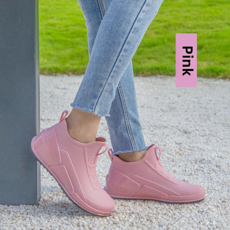 Fashion Woman Rain Shoes Waterproof Rubber Boots Ladies Casual Slip-on Flats Rainboots Female Insulated Garden Galoshes Botas De Chuva
