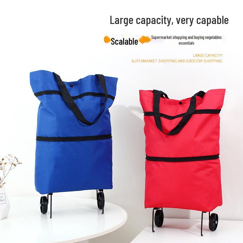 Foldable Oxford Cloth Wheeled Shopping Trolley Bag
