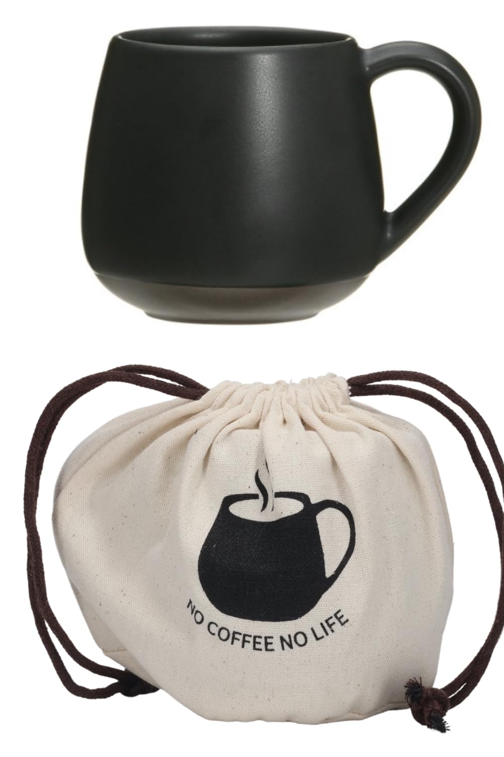 

KITCHEN Large Capacity 430ml Microwave and Dishwasher Ceramic Coffee Cup for Latte or Au Lait White Drawstring HARRY S Mug, Safe, Café Café (Mug +