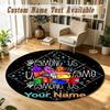 Round Rug Custom NameAmong Us Pattern Non Slip Carpet Home Floor Decor
