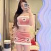 Sex underwear Halloween wear a battle robe pure desire cute pink velvet, Christmas COS suit hip skirt two-piece set