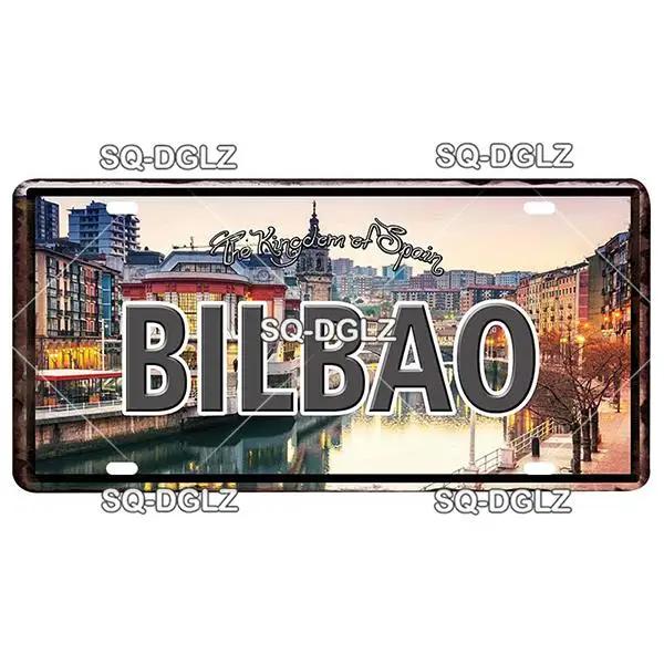 Europe City Plate Metal Sign - Vintage Tin Wall Decor for Bar