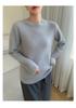 2025 Autumn/Winter Women's Thick Seven-Gauge Hollow-Out Semi-High Neck Cashmere Sweater Base Layer