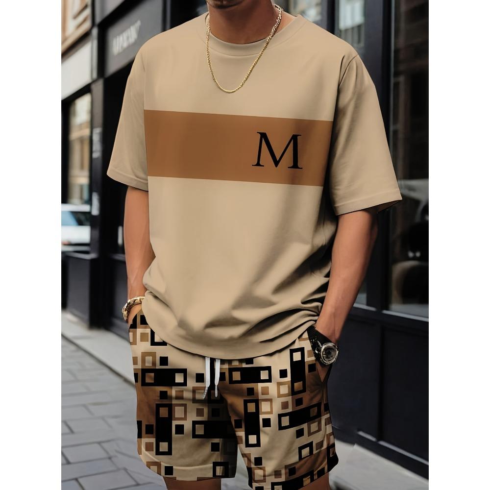 New Men's 3D Printed T-shirt and Shorts Set Fashionable Streetwear Short Sleeved Top and Shorts Men's Clothing
