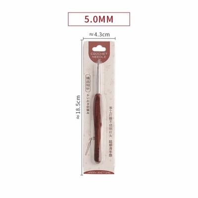 New 2.0-6.0MM Crochet Hook Sandalwood Handle Handmade Crafts Fine Hook Head Stainless Steel Crochet Hook Doll Weaving Tool