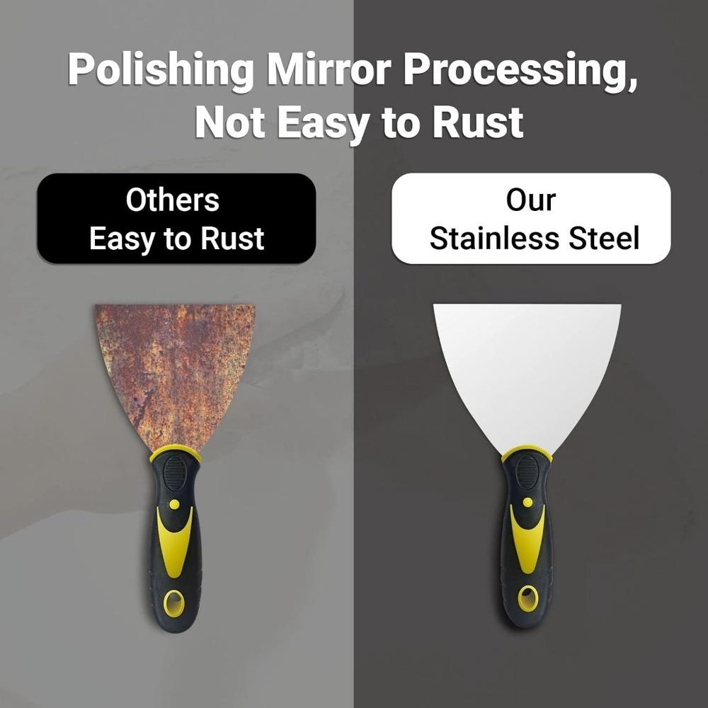 4Pcs Putty Knives Set Metal Scrapers Scrapers for Drywall Putty Decals Wallpaper Baking Patching and Painting