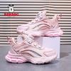 Babudou Girls' Shoes, New Spring/autumn Collection, Breathable Mesh Children's Sports Shoes, Lightweight and Soft-soled Running Shoes for Older