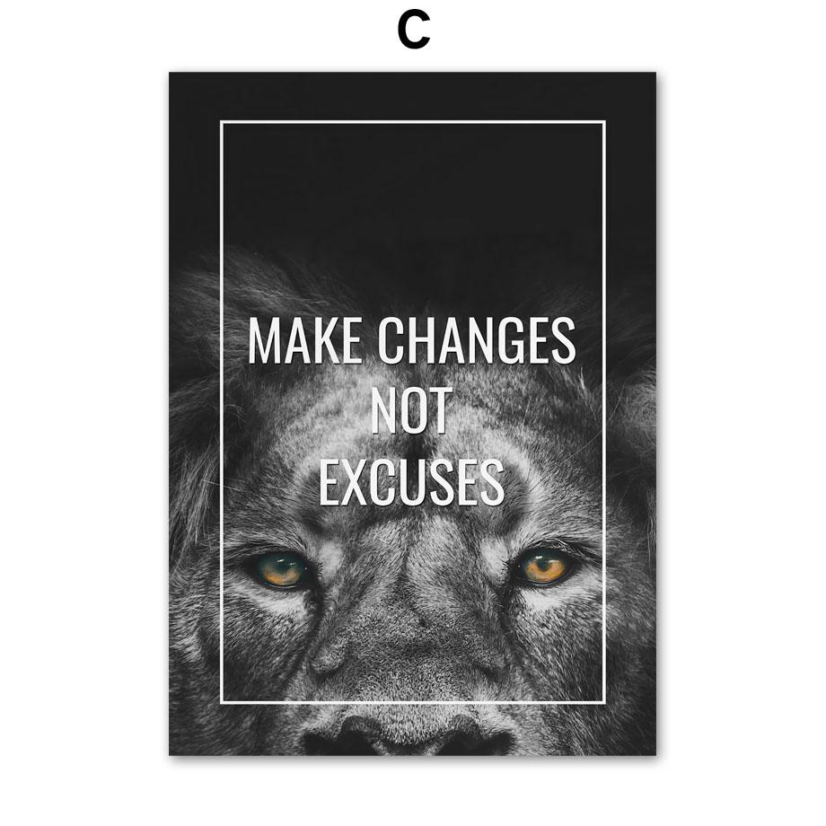 Black White Lion Tiger Leopard Beast Quotes Nordic Posters And Prints Wall Art Canvas Painting Pictures For Living Room Decor