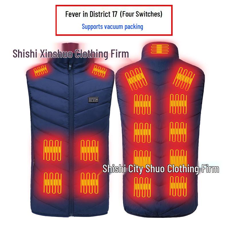 Men's Dual Control USB Heated Vest - 11 Zone, 3 Temperature Settings for Winter