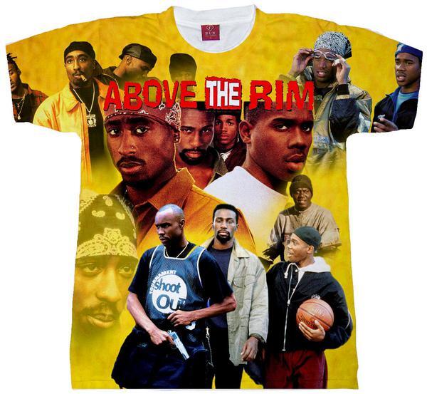 ABOVE THE RIM TEE. 90 S HOOD FLICK, TUPAC, Black History Month T-Shirt. FBA Tee. Unisex T-Shirt XXL