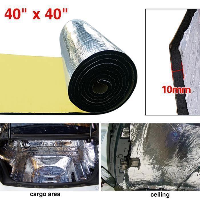 Isolant thermique de voiture sourcing map tapis isolation acoustique voiture porte capot moteur 10mm 40"x40" 100x100cm