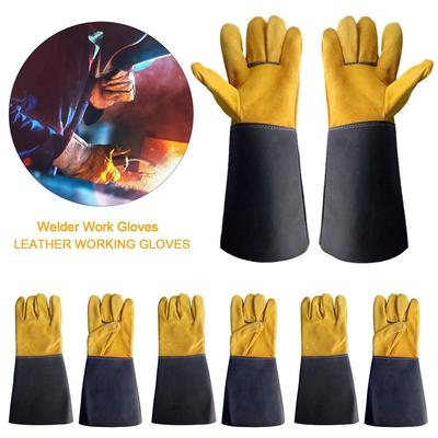Wear-resistant Cowhide Welding Gloves Fire Protection Welder Work Gloves  Safety Protection