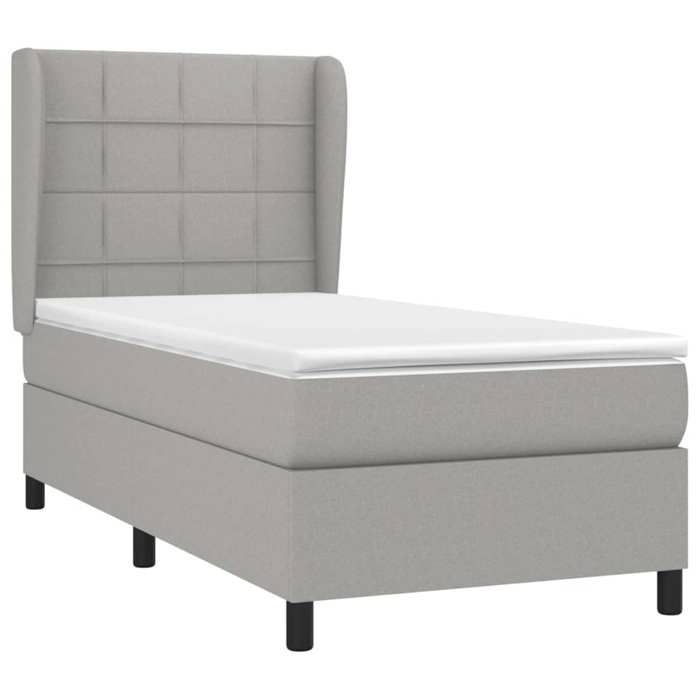 Maison Exclusive - Sommier à lattes de lit et matelas Gris clair 90x190 cm Tissu