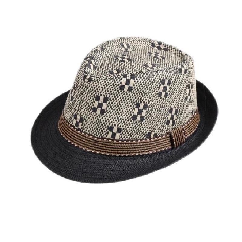 2025 New Korean Trendy Sun Hats British Top Hat Women's Men's Grometric Straw Hat Belt Jazz Hats Couple Beach Hat Fedoras Cap