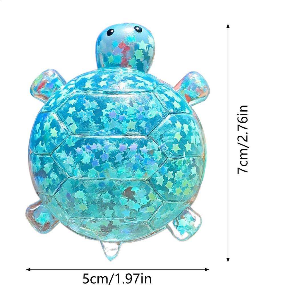 Glitter Turtle Shape Squeeze Toys Party Favors Sensory Fidget Toys for Home School Classroom Dorm College Travel Road Trip