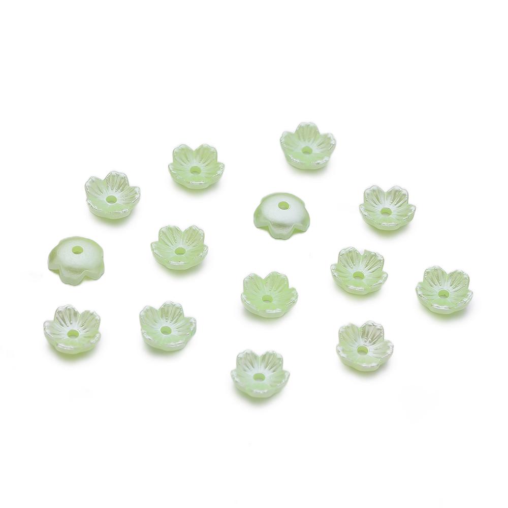 50pcs/Lots ABS Artificial Pearls Flower Beads Caps Spacer Beads for DIY Necklace Bracelet Phone Chain Jewelry Making Accessories