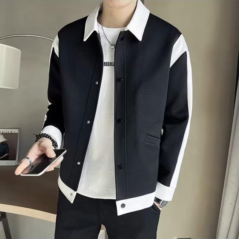 

Men s Trendy Loose Fit Japanese Style Lapel Jacket - Long Sleeve, Single Breasted, Perfect for Spring & Autumn. 4XL чорний