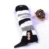 1Pair Striped Leg Warmers for Women Girls Fashion Ribbed Knitted Long Leg Warmers Kawaii Lolita Socks for Ballet Dance Yoga Party