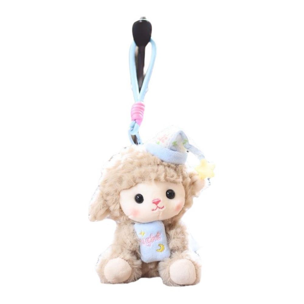Cartoon Sheep Plush Keychain Soft Lamb Bag Charm Cartoon Animal Stuffed Doll Holiday Gift