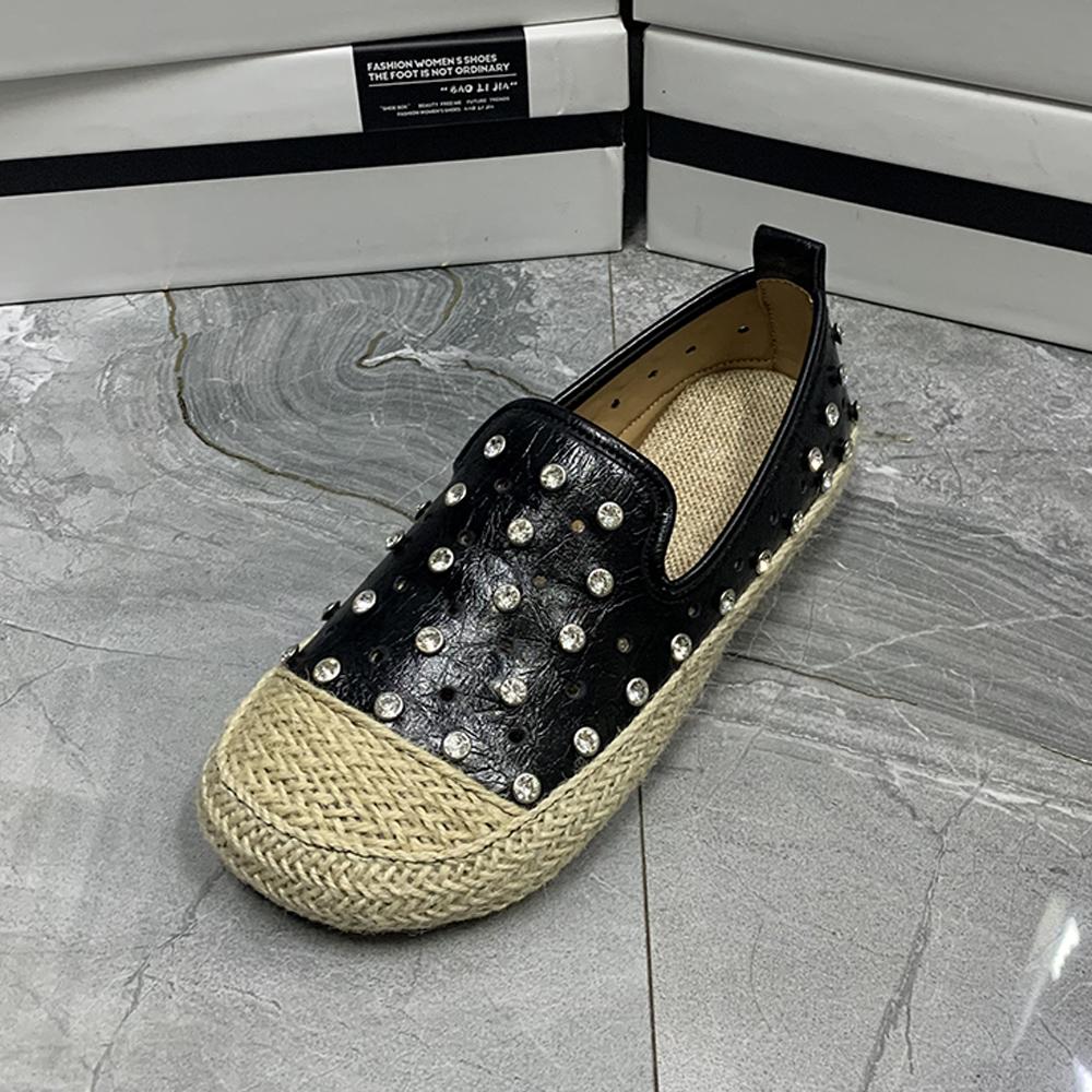 Modische Damen Loafer Übergröße Lässige Flache Mules Strass Damen Schuhe Designer Damen Schuhe Rutschfest Sommer Flache Schuhe