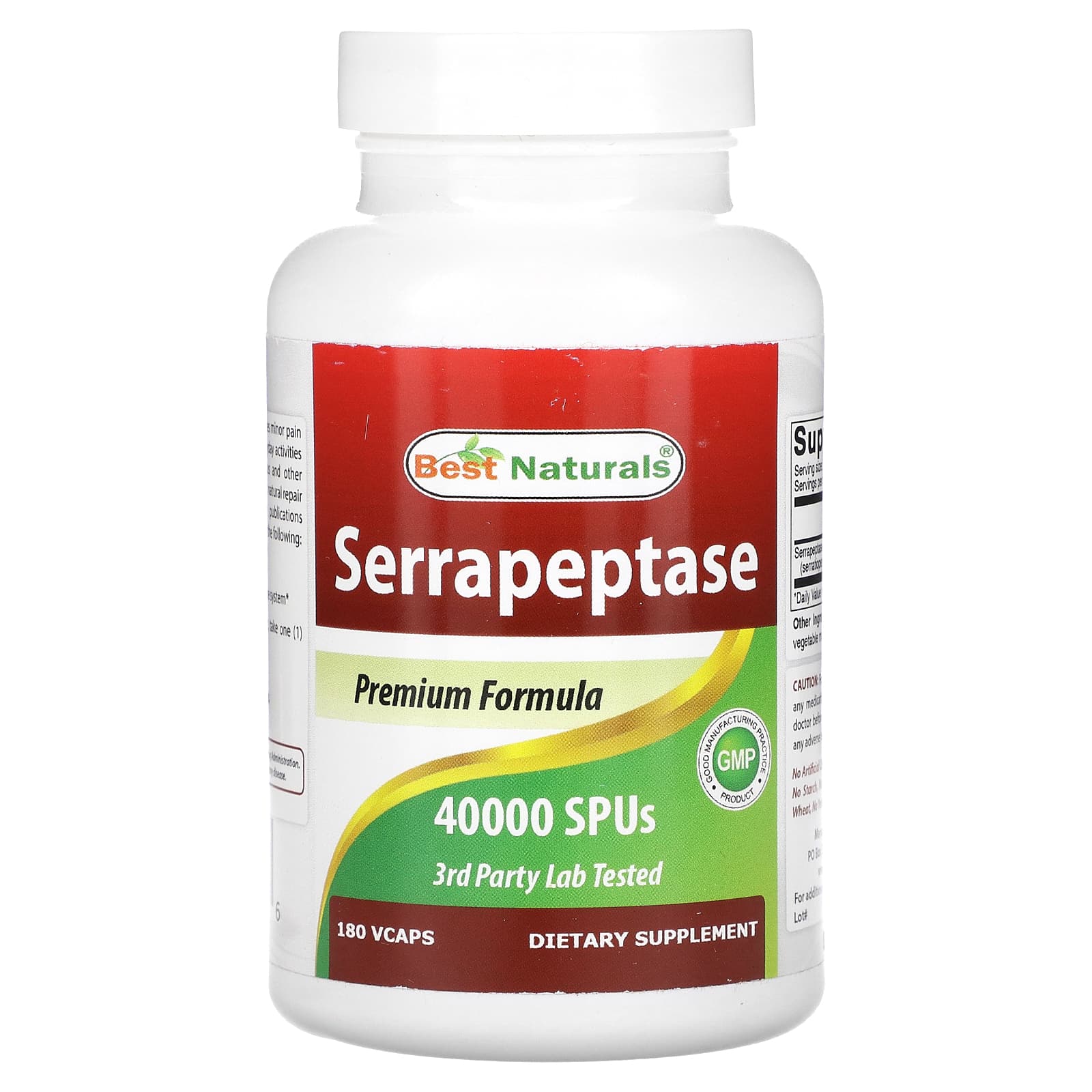 

Serrapeptase, 40,000Spu, 180Vcaps