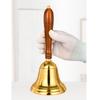 Gold Brass Handicraft Large Hand Bell Loud and Clear Sound School Meditation Church Polishing Bronze Dinner Bell Creative Gift