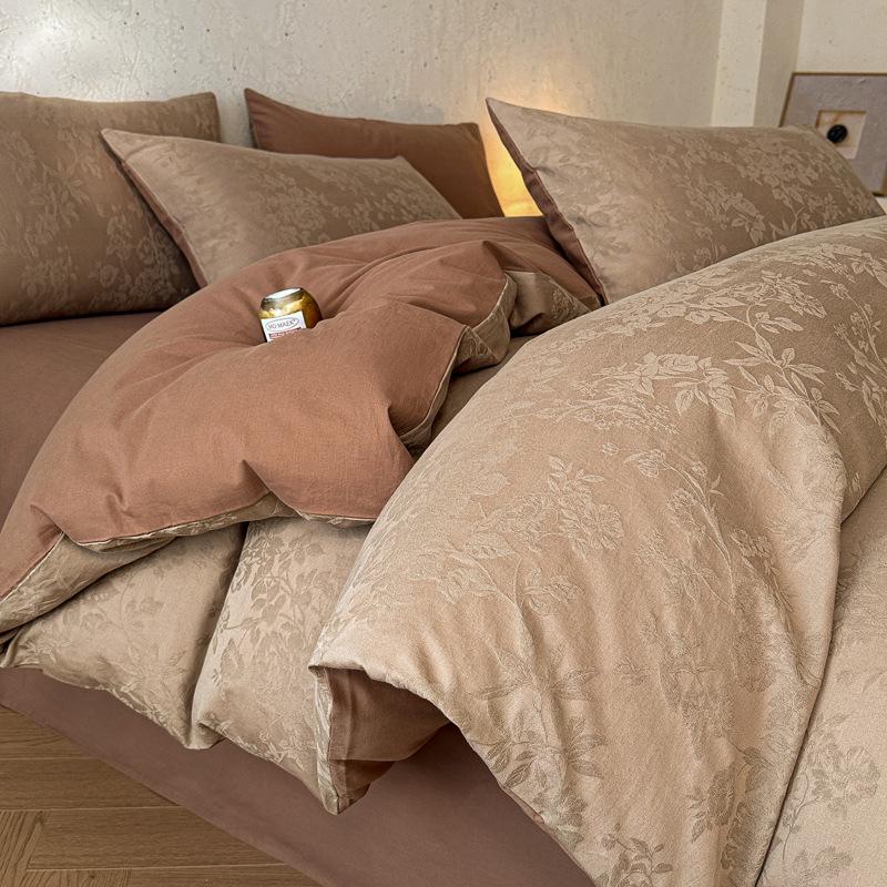 Class A Cotton Embossed Jacquard Brushed Dormitory Bedding Set - 3 Piece