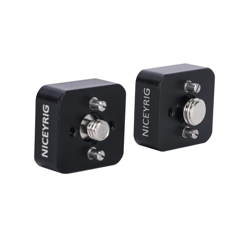 NICEYRIG Cold Shoe Mount of Detachable Locating Compatible with and Lightweight Camera Photography Accessory (Set 2), Pins, 1/4" 3/8" Cameras,